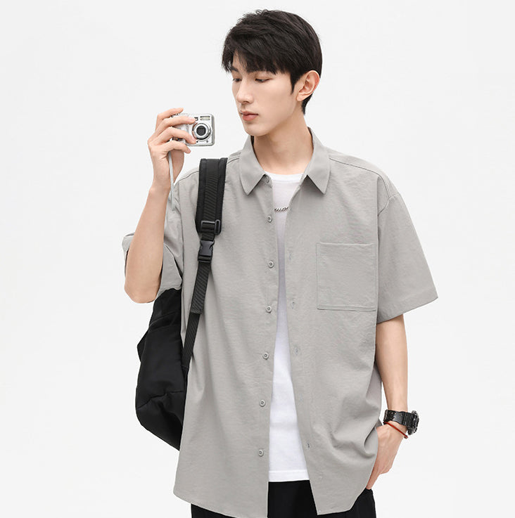 Textured Spread Collar Regular Fit Shirt