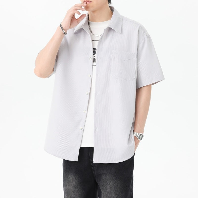 Textured Spread Collar Regular Fit Shirt