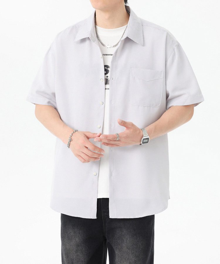 Textured Spread Collar Regular Fit Shirt