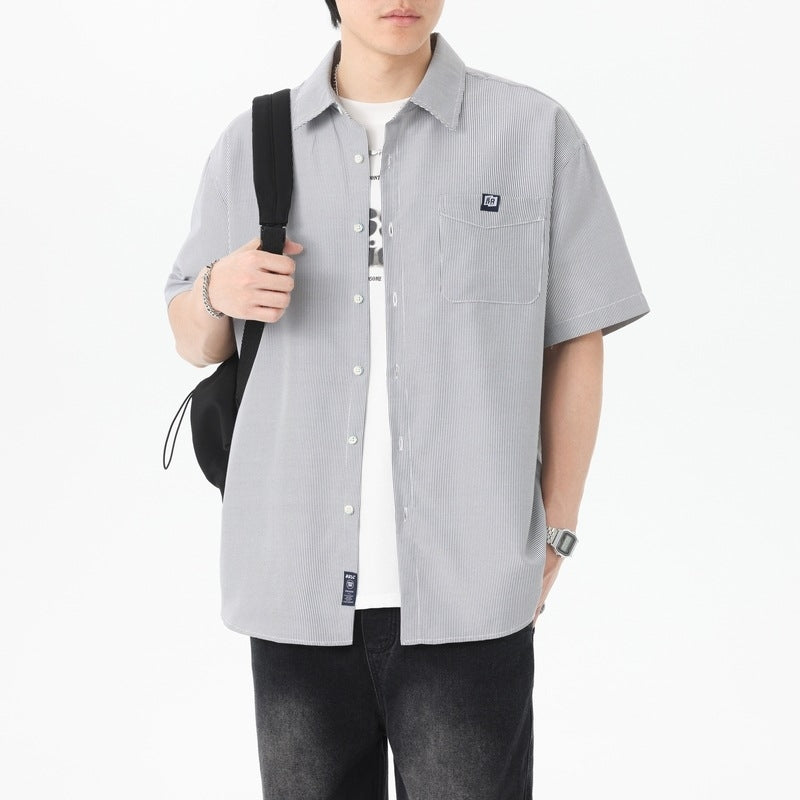 Men Textured Spread Collar Casual Shirt