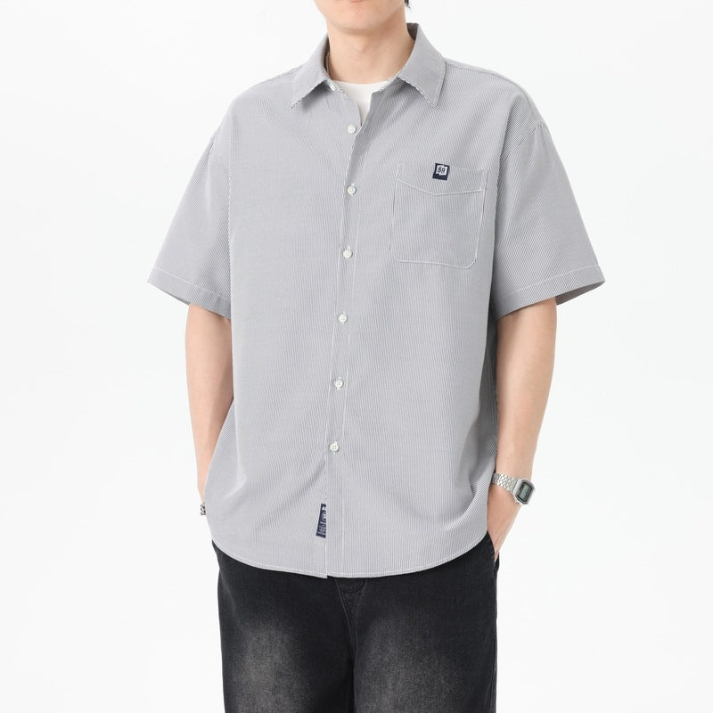Men Textured Spread Collar Casual Shirt