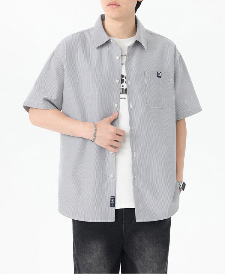 Men Textured Spread Collar Casual Shirt