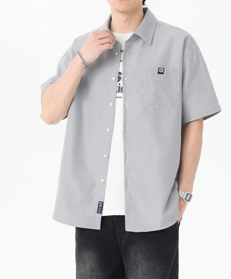 Men Textured Spread Collar Casual Shirt