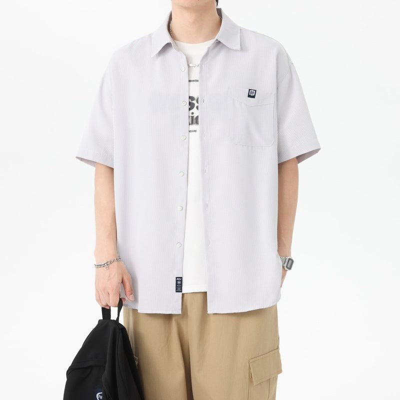 Textured Spread Collar Regular Fit Shirt