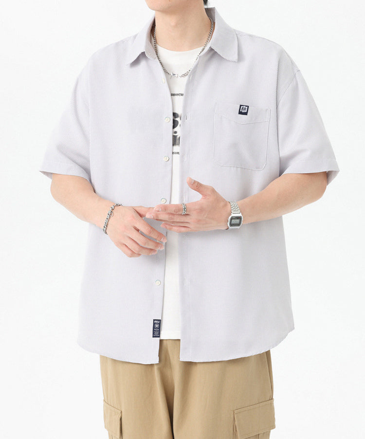 Textured Spread Collar Regular Fit Shirt