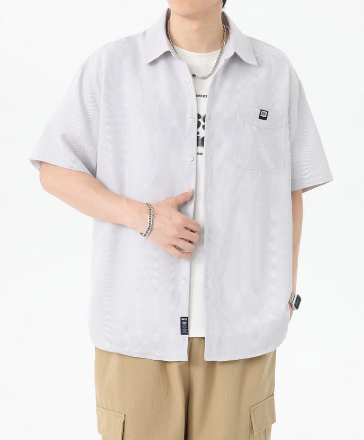 Textured Spread Collar Regular Fit Shirt