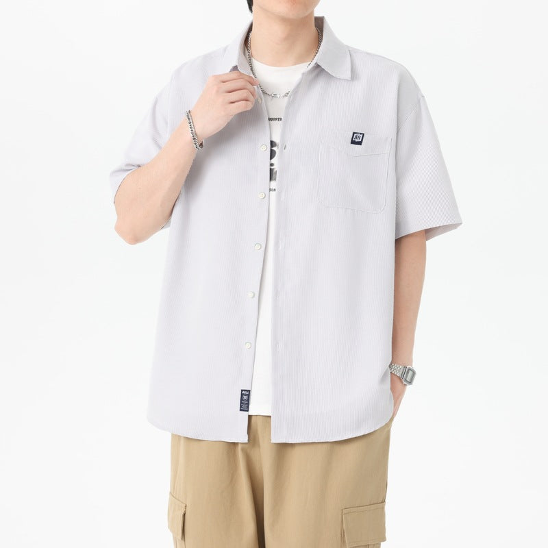 Textured Spread Collar Regular Fit Shirt