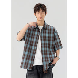 Checked Spread Collar Regular Fit Shirt