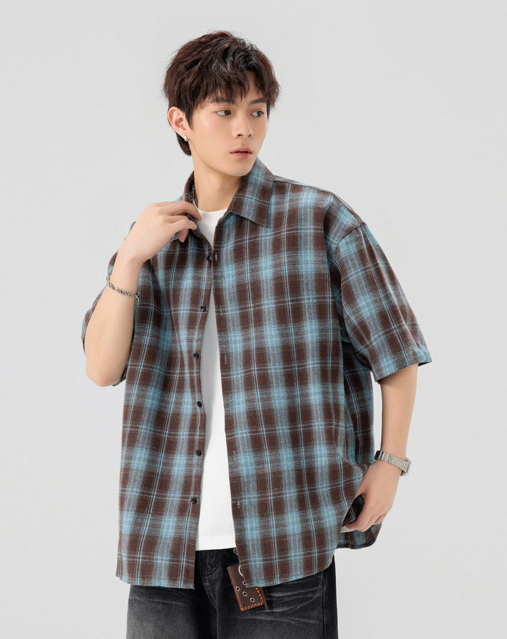 Checked Spread Collar Regular Fit Shirt