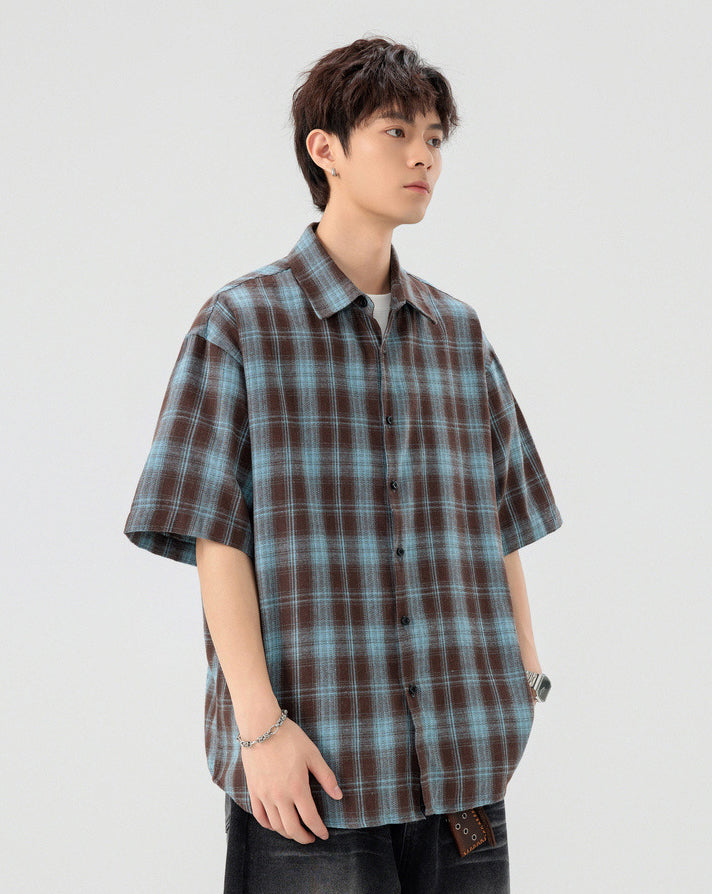 Checked Spread Collar Regular Fit Shirt