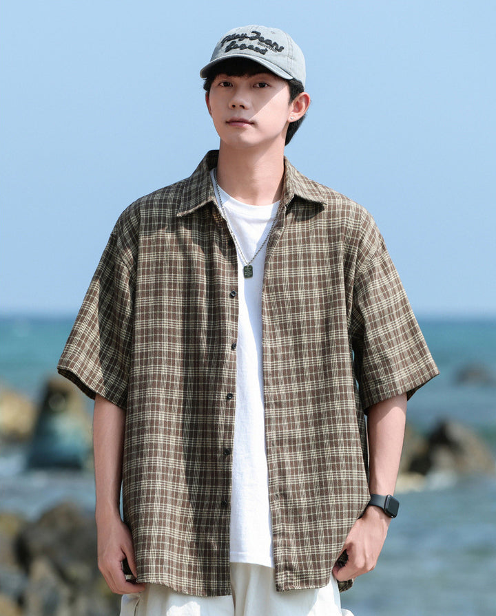 Gingham Checks Checked Cutaway Collar Shirt