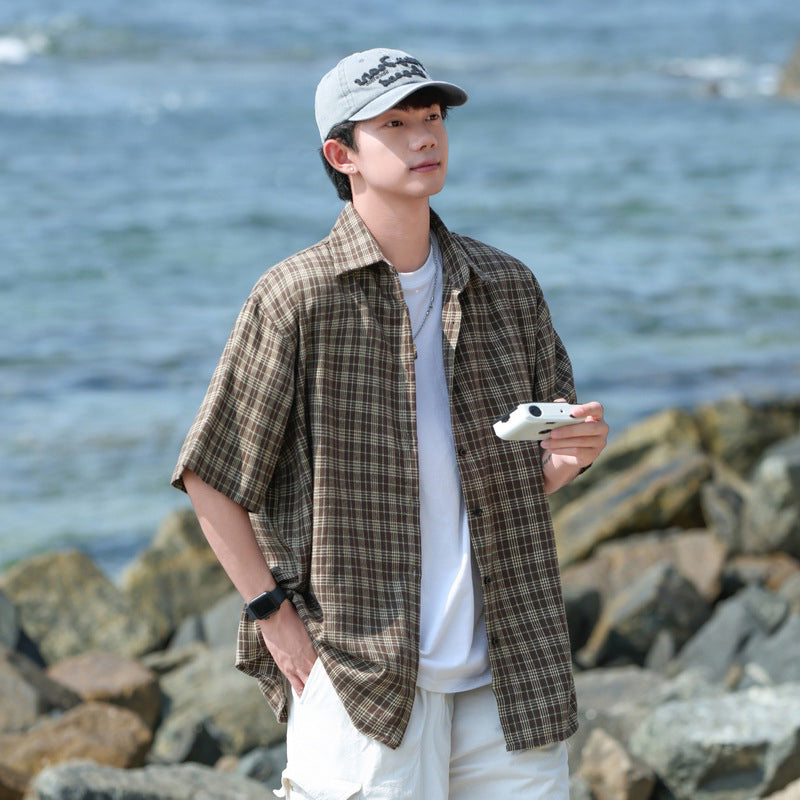 Gingham Checks Checked Cutaway Collar Shirt
