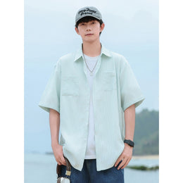 Striped Cutaway Collar Shirt