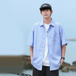 Striped Cutaway Collar Shirt