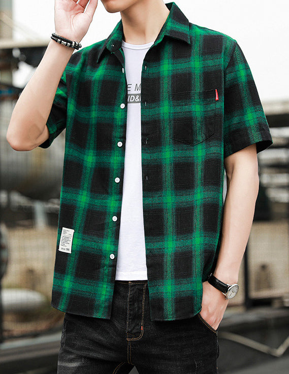 Checked Spread Collar Regular Fit Shirt