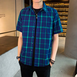 Checked Spread Collar Regular Fit Shirt