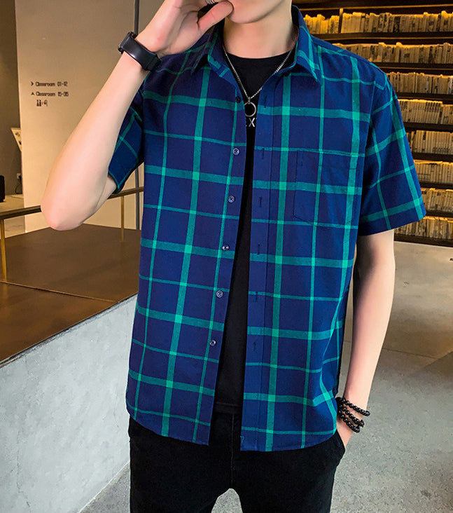 Checked Spread Collar Regular Fit Shirt
