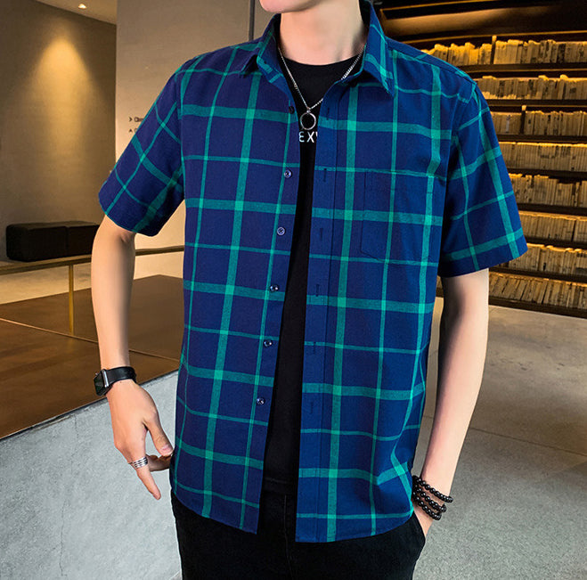 Checked Spread Collar Regular Fit Shirt