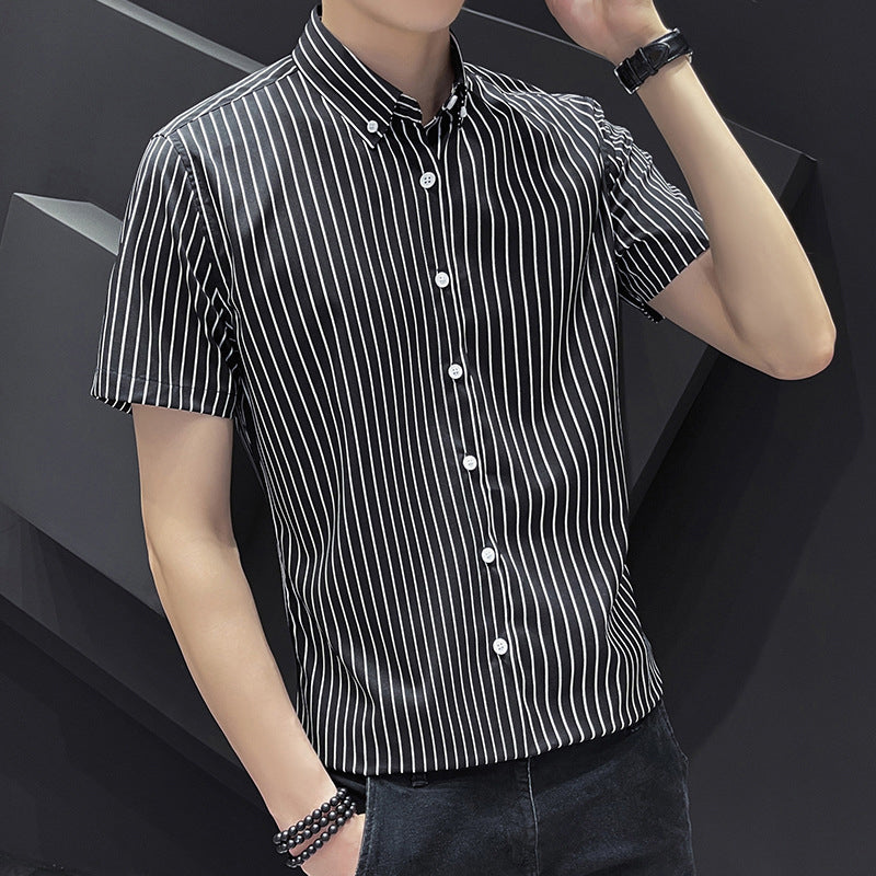 Striped Spread Collar Regular Fit Shirt