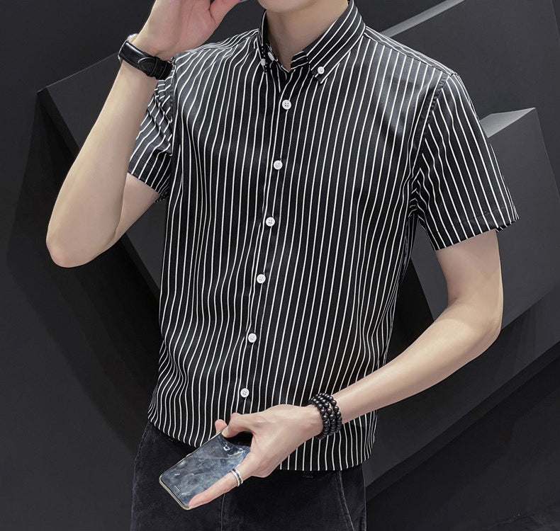 Striped Spread Collar Regular Fit Shirt