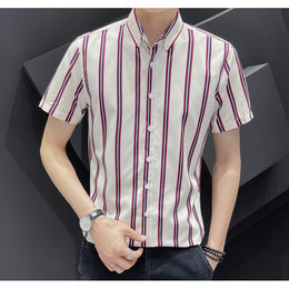 Striped Cutaway Collar Shirt