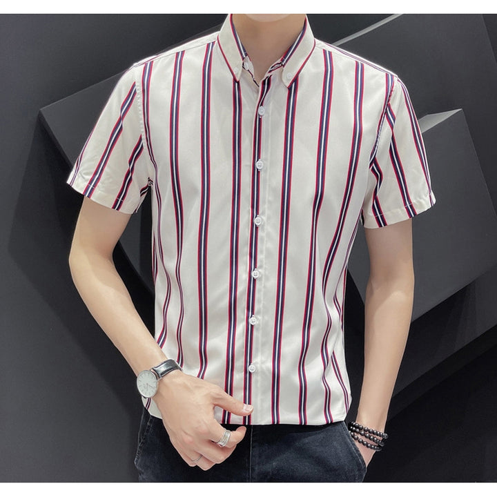Striped Cutaway Collar Shirt