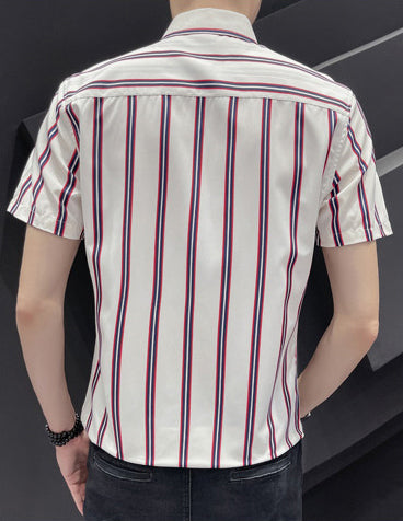 Striped Cutaway Collar Shirt