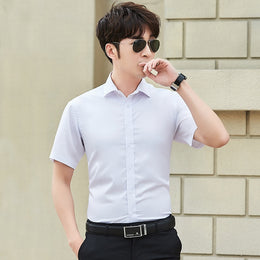 Cutaway Collar Short Sleeves Shirt