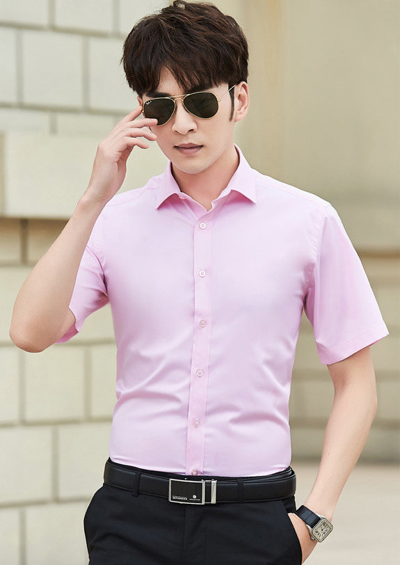 Men Solid Spread Collar Casual Shirt