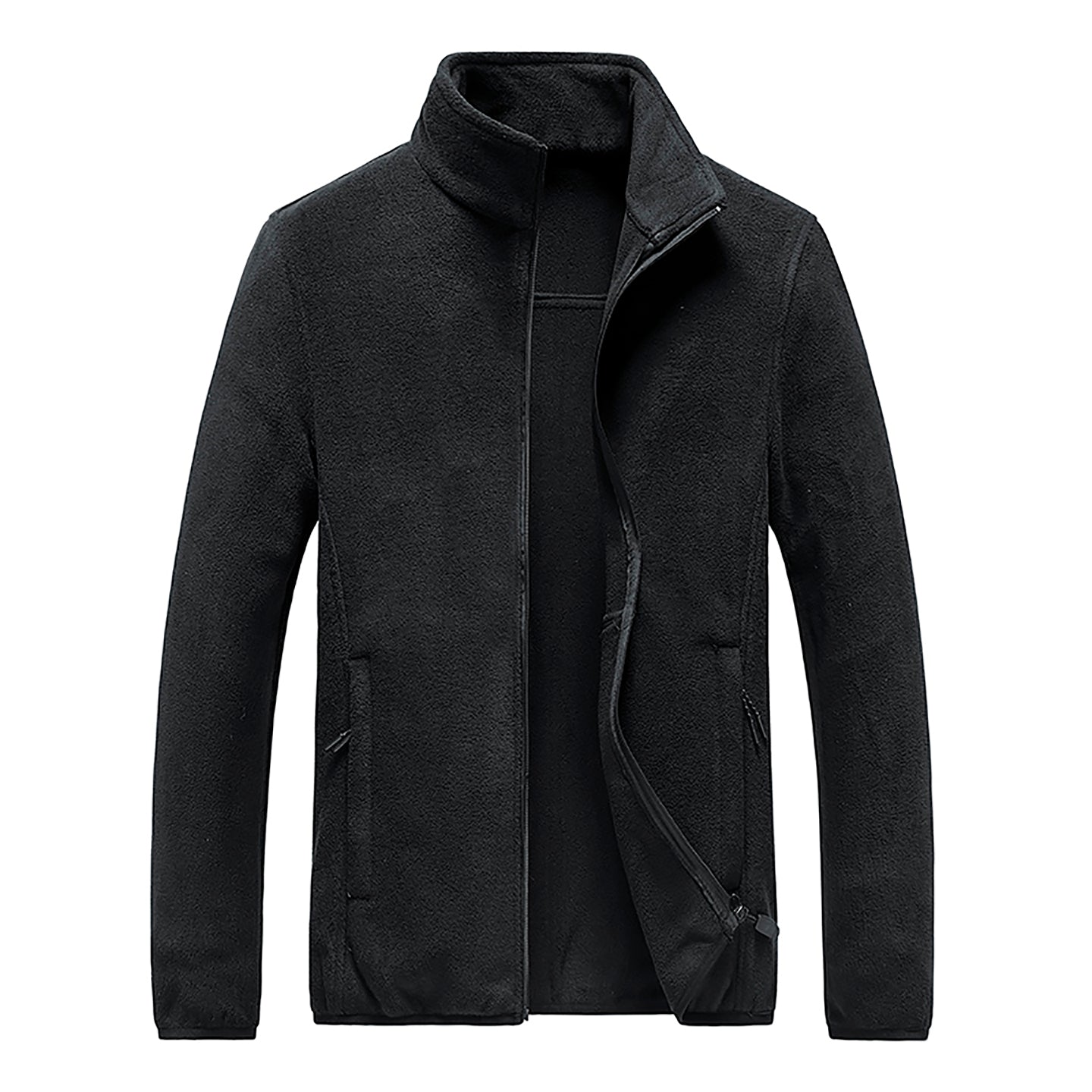 Men Mock Collar Solid Casual Windcheater Jacket