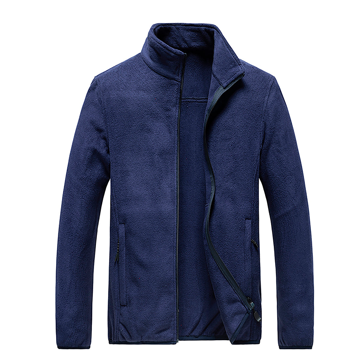 Men Mock Collar Solid Casual Windcheater Jacket