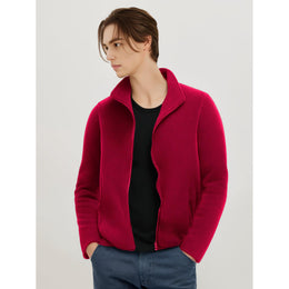 Men Mock Collar Solid Casual Windcheater Jacket