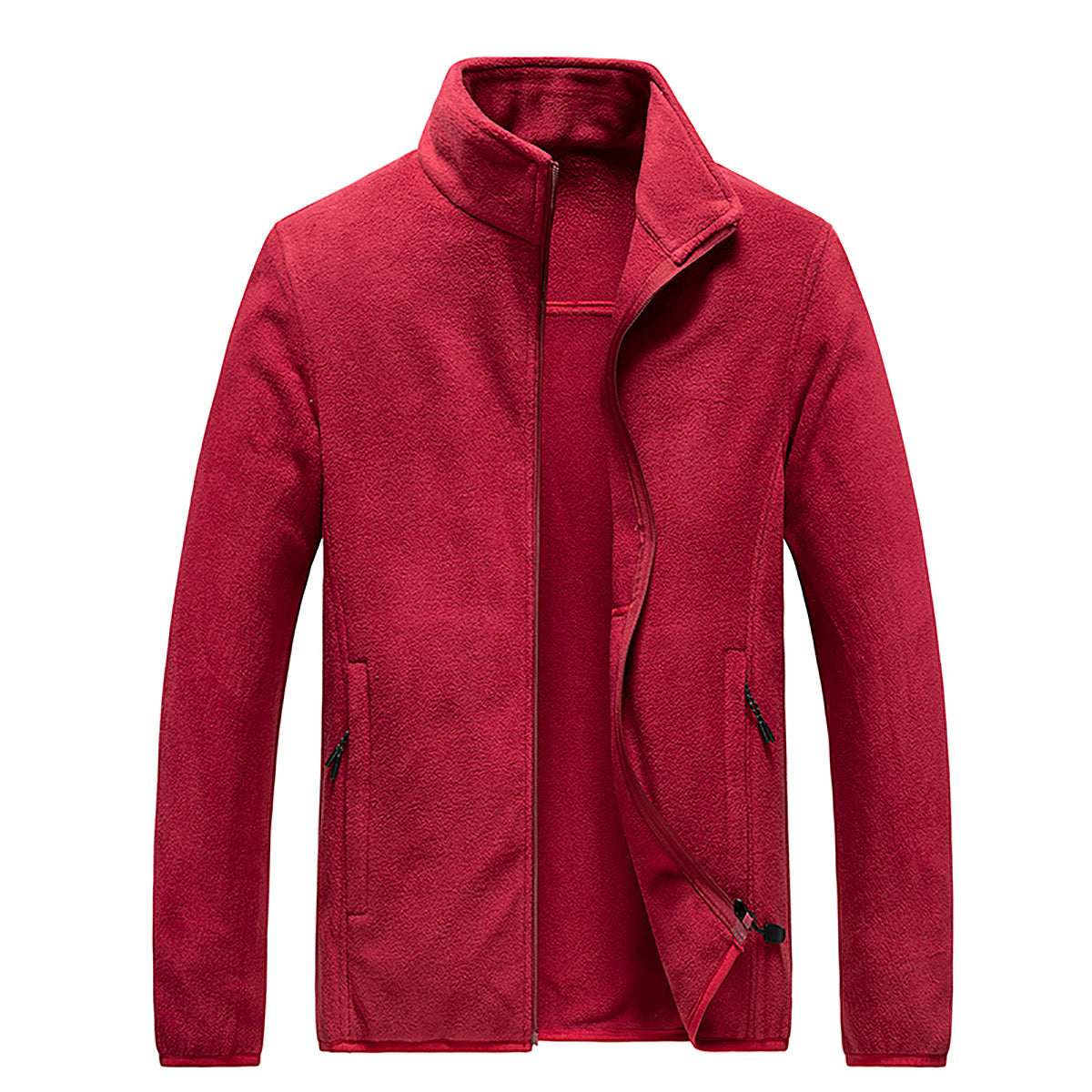 Men Mock Collar Solid Casual Windcheater Jacket