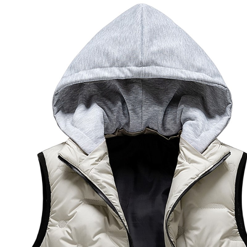 Textured Hooded Gilet Jacket