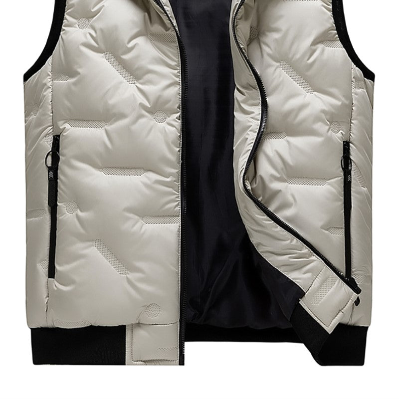 Textured Hooded Gilet Jacket