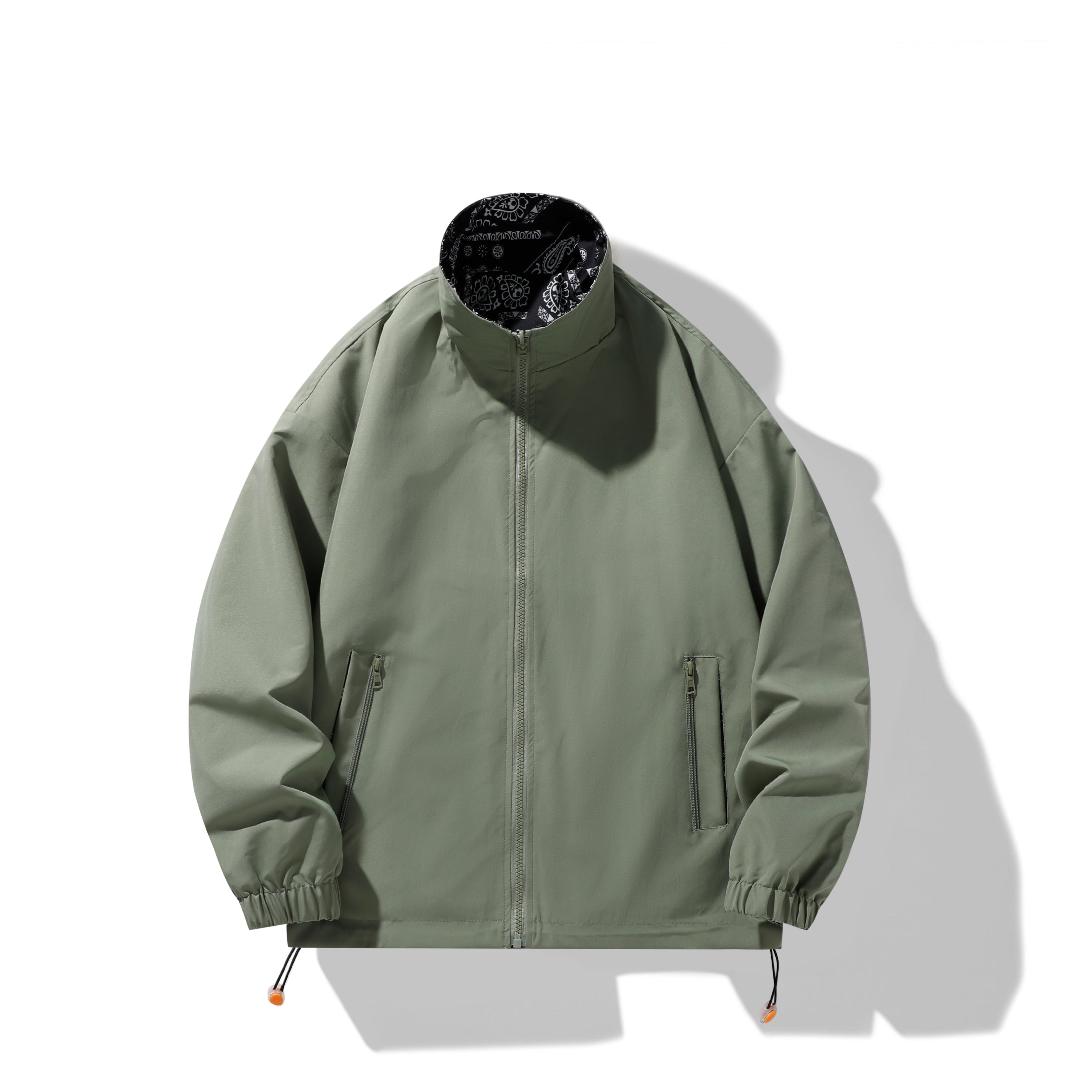 Men Mock Collar Solid Casual Tailored Jacket
