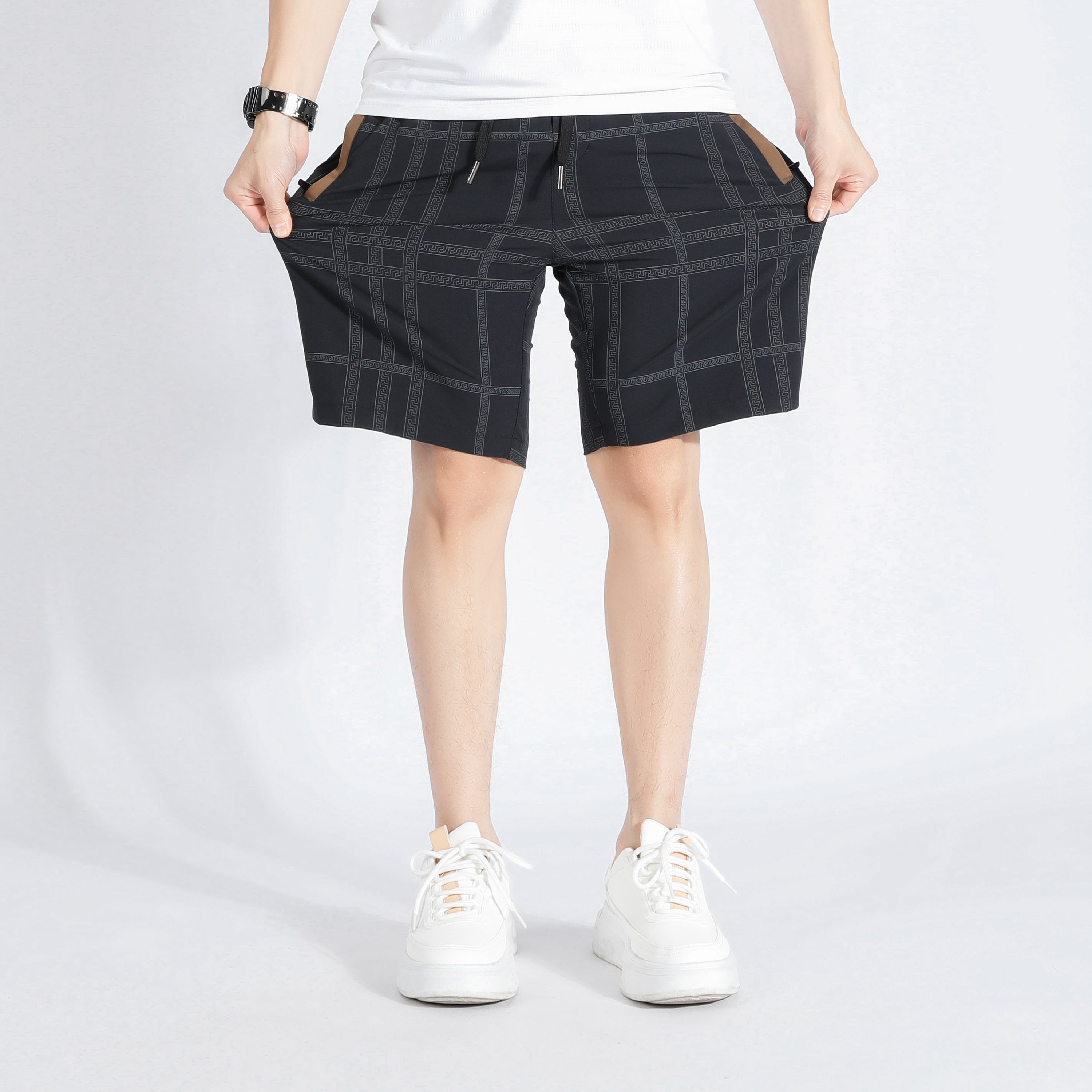 Men Checked Outdoor Shorts