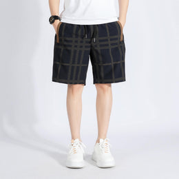 Men Checked Mid-Rise Regular Fit Shorts