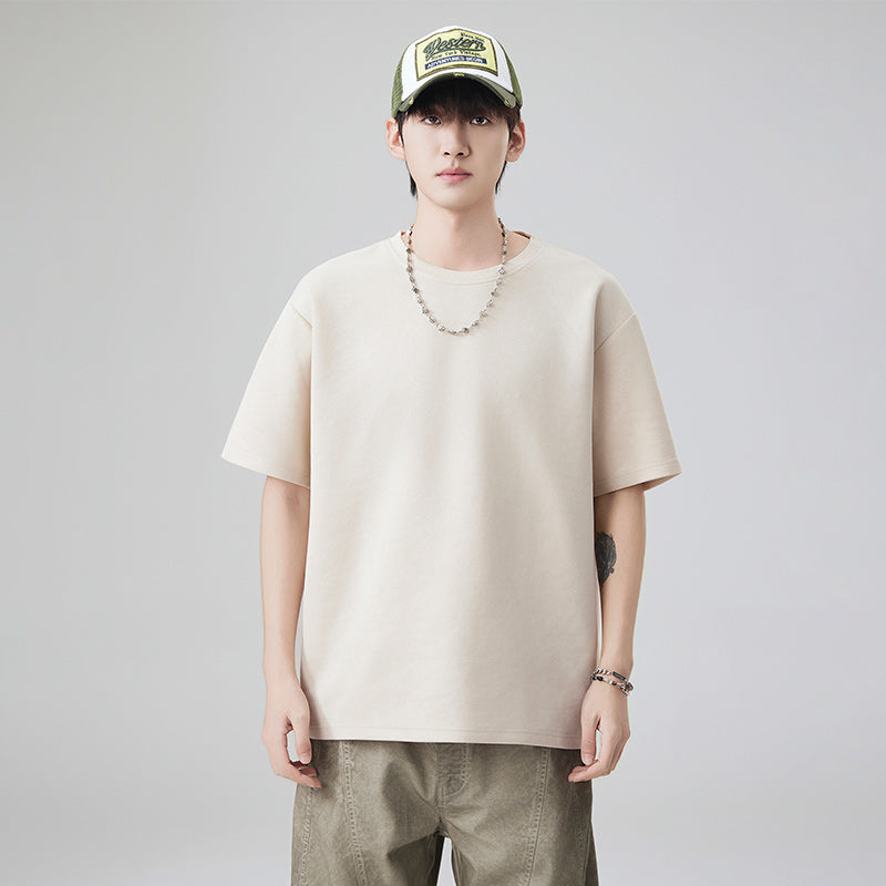 Short Sleeves Round Neck Relaxed Fit Casual T-shirt