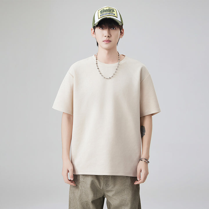 Short Sleeves Round Neck Relaxed Fit Casual T-shirt