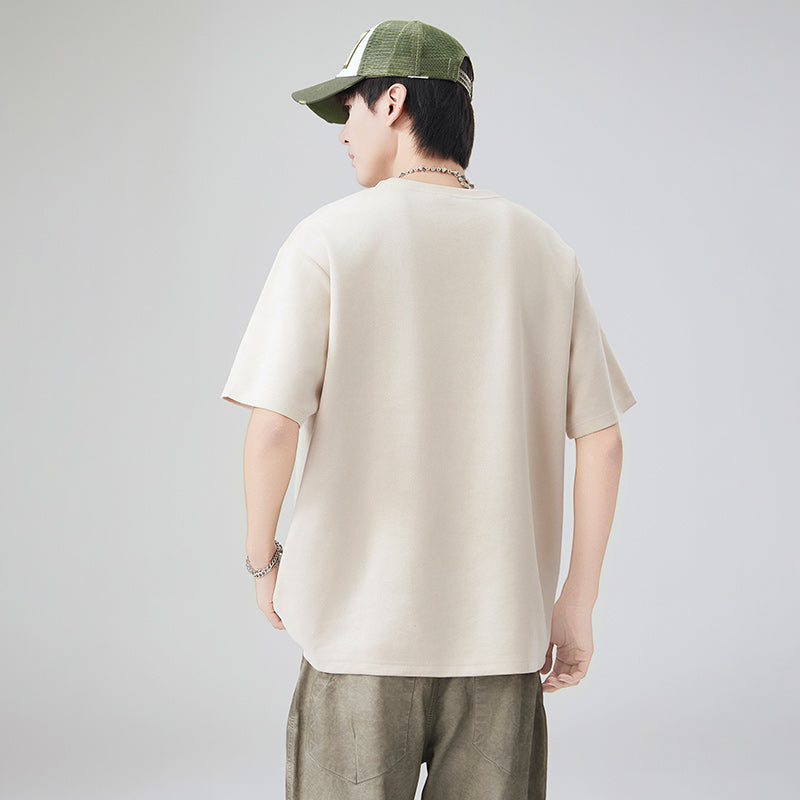 Short Sleeves Round Neck Relaxed Fit Casual T-shirt