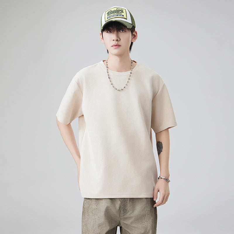 Short Sleeves Round Neck Relaxed Fit Casual T-shirt