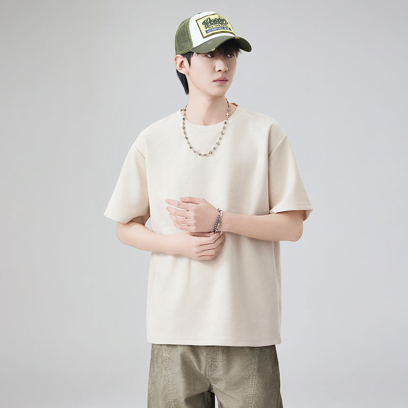 Short Sleeves Round Neck Relaxed Fit Casual T-shirt