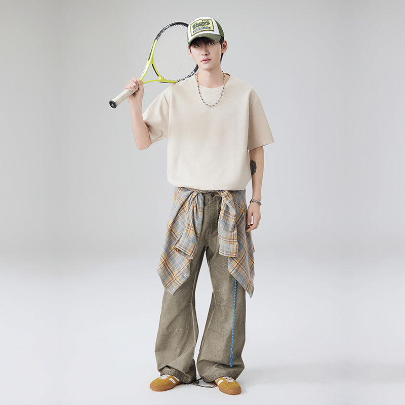 Short Sleeves Round Neck Relaxed Fit Casual T-shirt