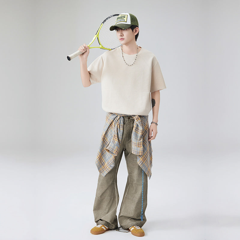 Short Sleeves Round Neck Relaxed Fit Casual T-shirt