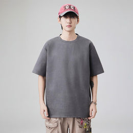 Short Sleeves Round Neck Relaxed Fit Casual T-shirt