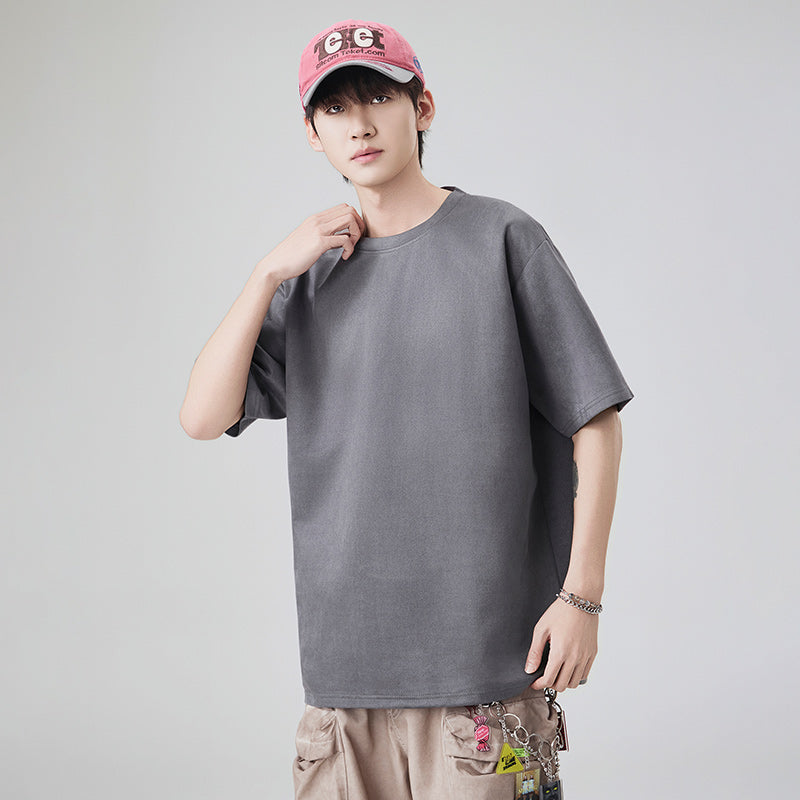Short Sleeves Round Neck Relaxed Fit Casual T-shirt