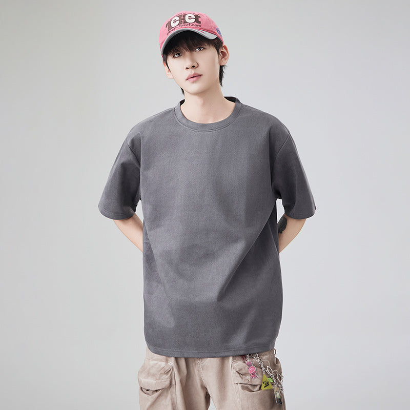 Short Sleeves Round Neck Relaxed Fit Casual T-shirt