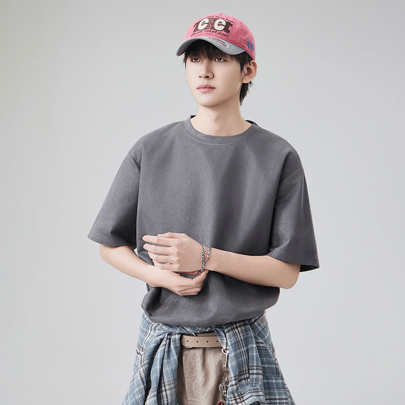 Short Sleeves Round Neck Relaxed Fit Casual T-shirt