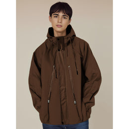 Men Hooded Solid Casual Bomber Jacket